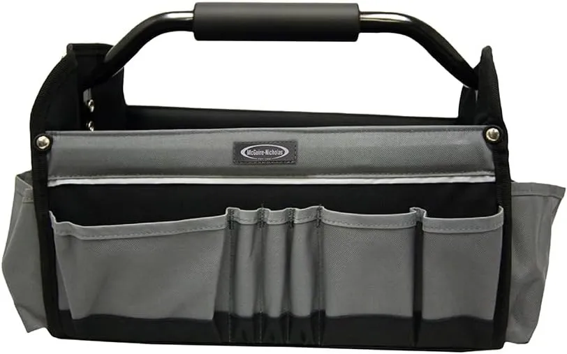 McGuire-Nicholas 15" Collapsible Tool Tote, Grey and Black Tool Tote Bag, 22015