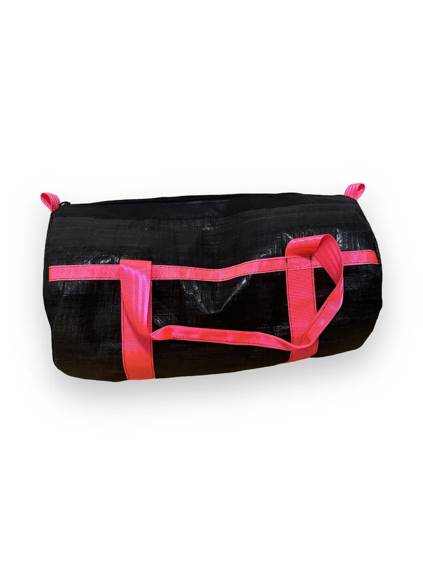 Medium Duffel Bag - Carbon with Fluro Pink