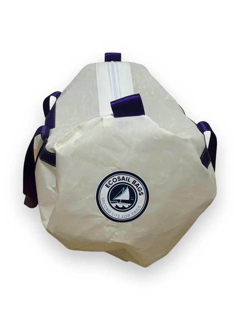 Medium Duffel Bag - White with Purple