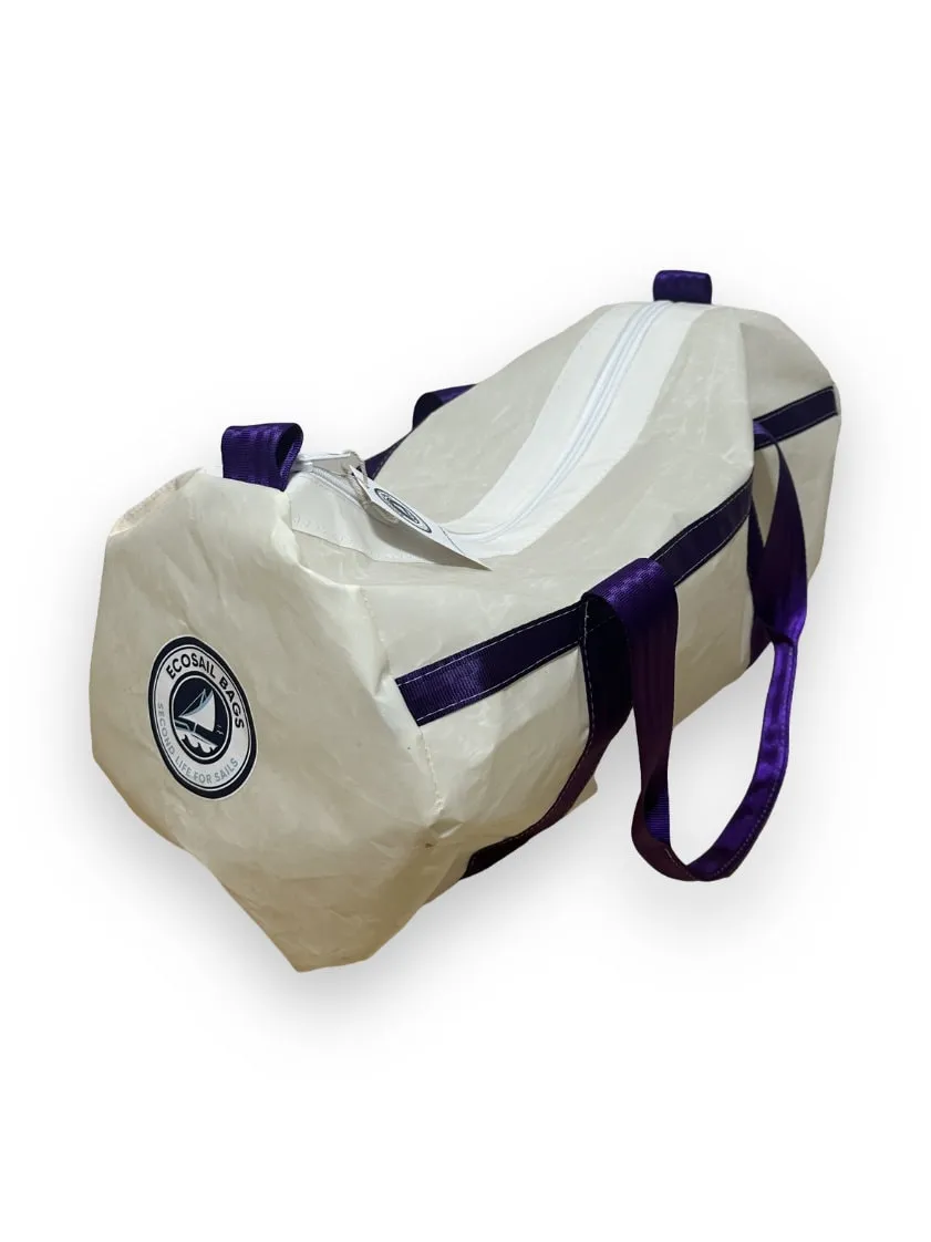 Medium Duffel Bag - White with Purple