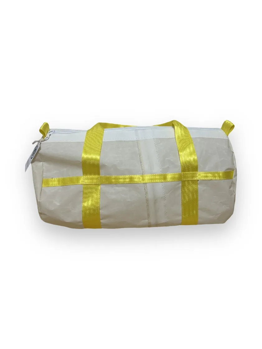 Medium Duffel Bag - White with Yellow