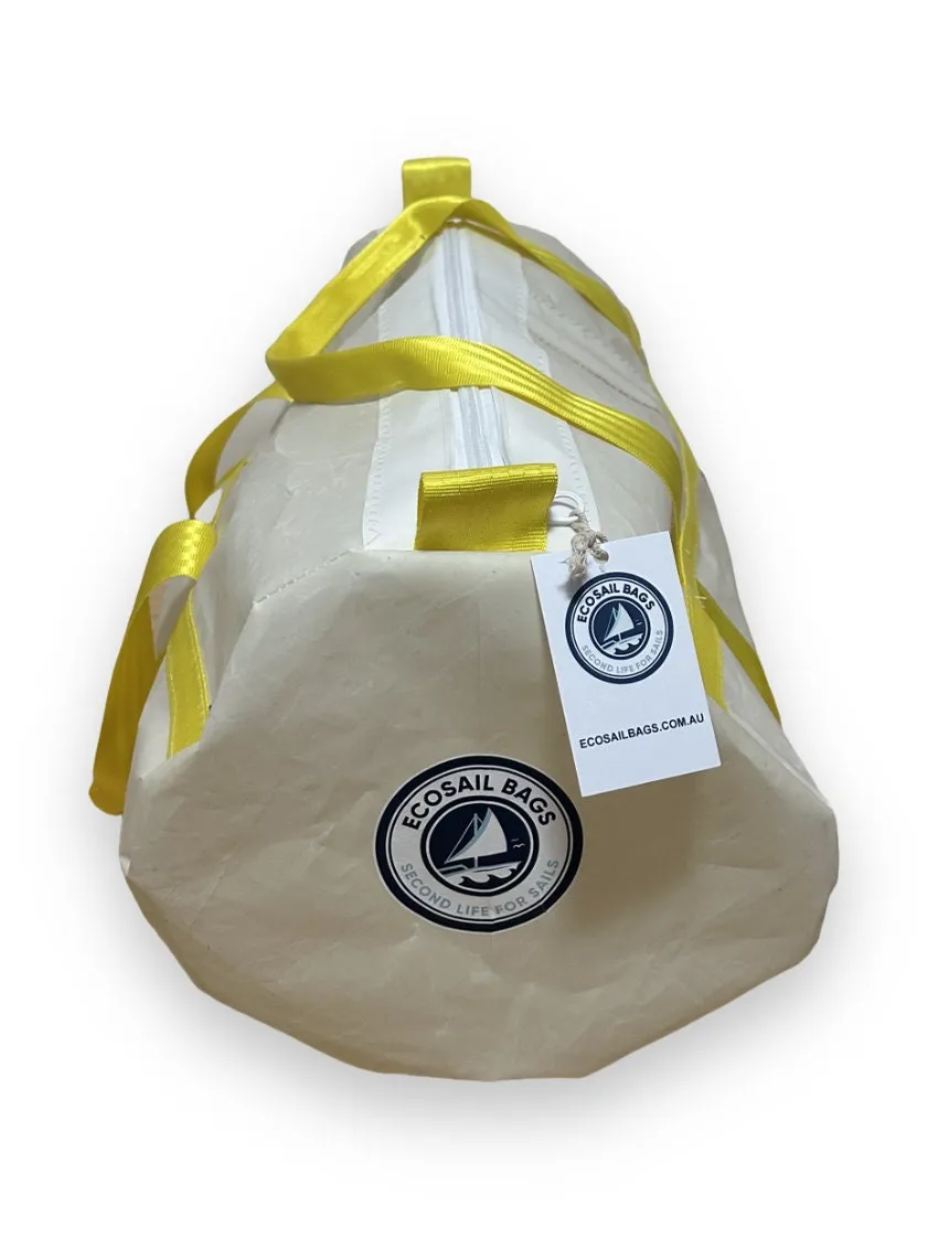 Medium Duffel Bag - White with Yellow