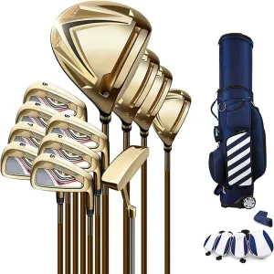 Men’s Complete Golf Club Set for Beginners, with Carbon Shafts and Cart Bag