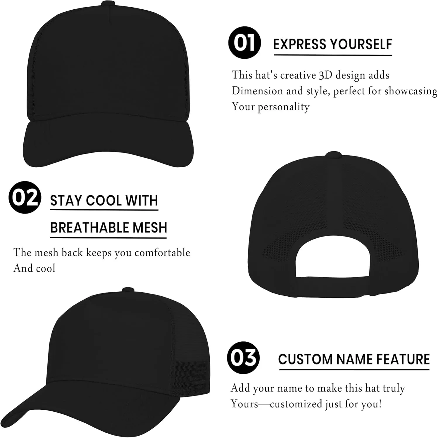 Men's Excavator Trucker Caps Personalized Heavy Construction Equipment Mesh Hat with Excavator Image for Birthday