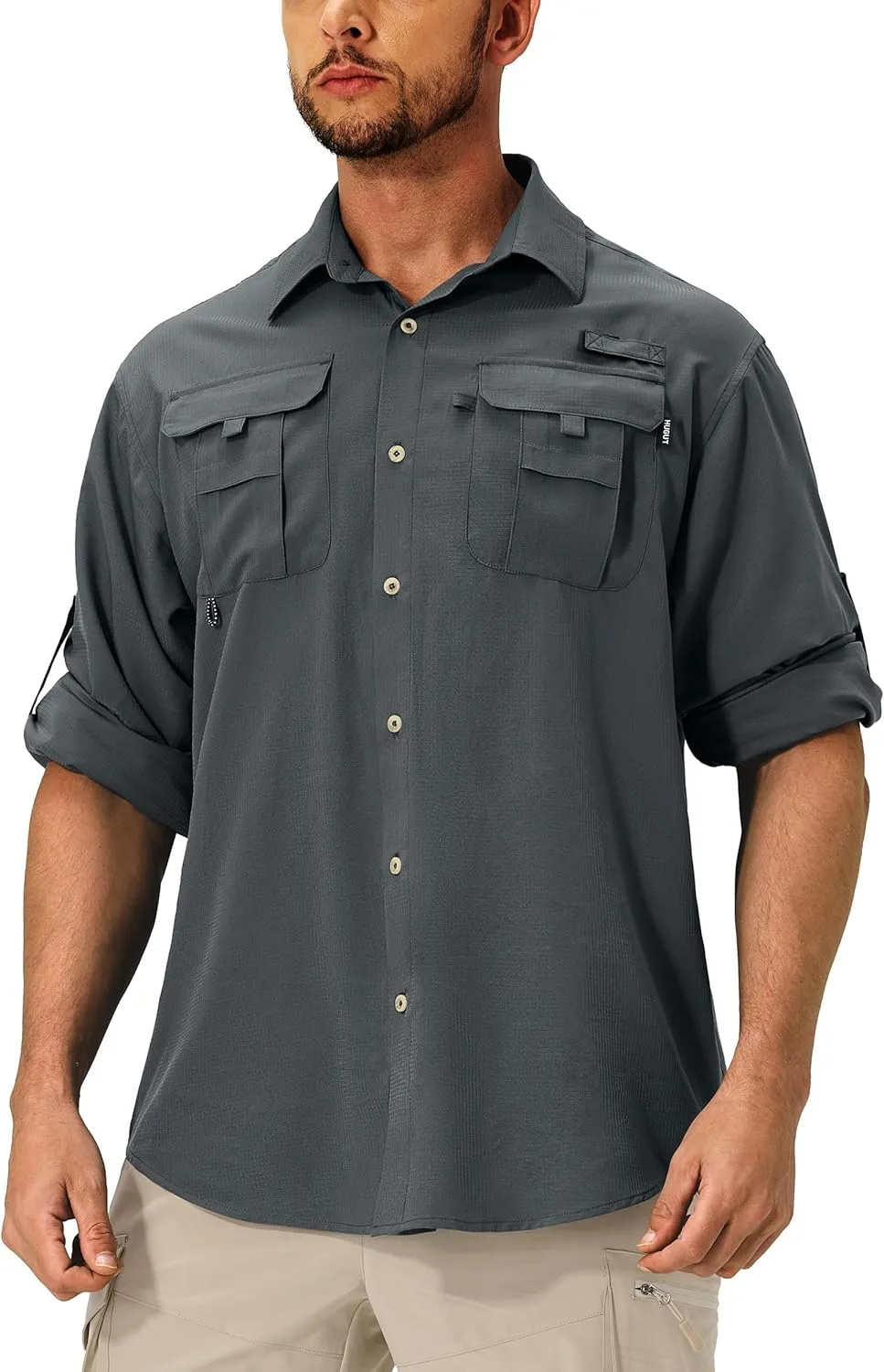 Men's Sun Protection Fishing Shirts Lightweight Long Sleeve UPF 50  Travel Work Hiking Shirts with Pockets
