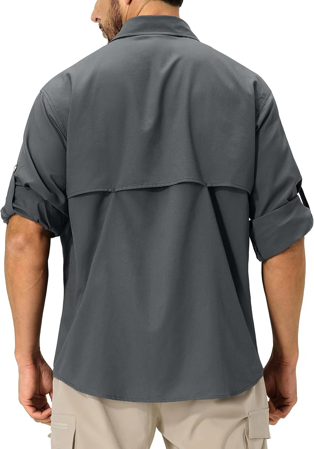 Men's Sun Protection Fishing Shirts Lightweight Long Sleeve UPF 50  Travel Work Hiking Shirts with Pockets