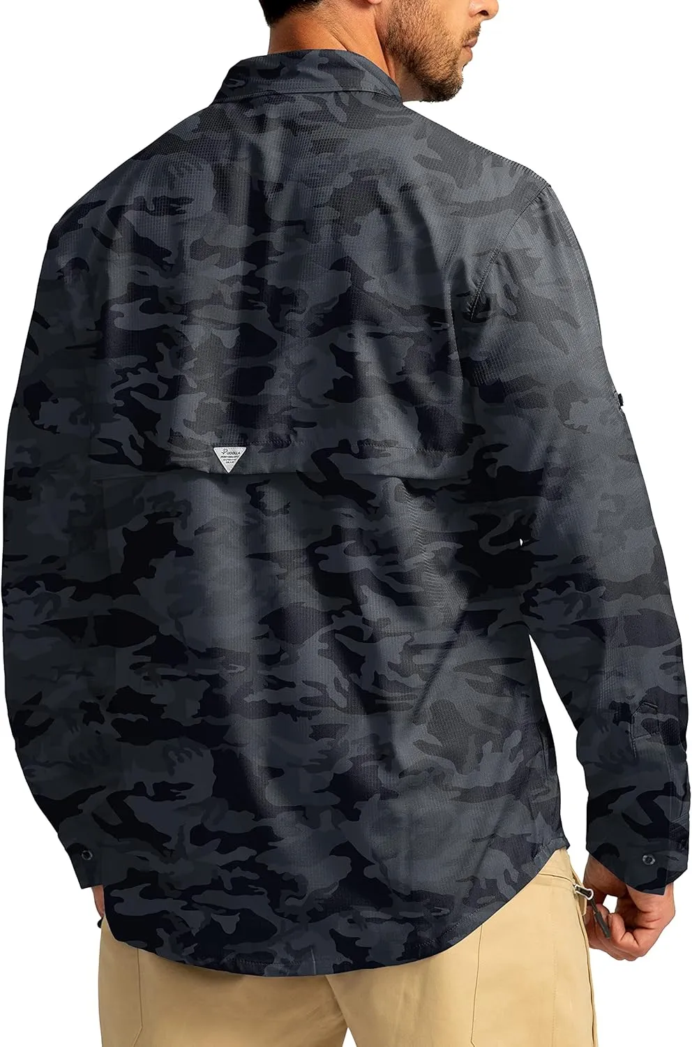 Men's Sun Protection Fishing Shirts Long Sleeve Travel Work Shirts for Men UPF50  Button Down Shirts with Zipper Pockets