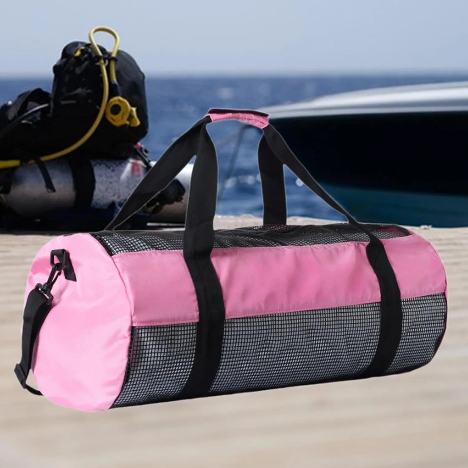 Mesh Diving Duffle Bag Equipment Versatile with Zipper Handbag Mesh Dive Duffel Bag Diving Gear Tote for Rafting Underwater