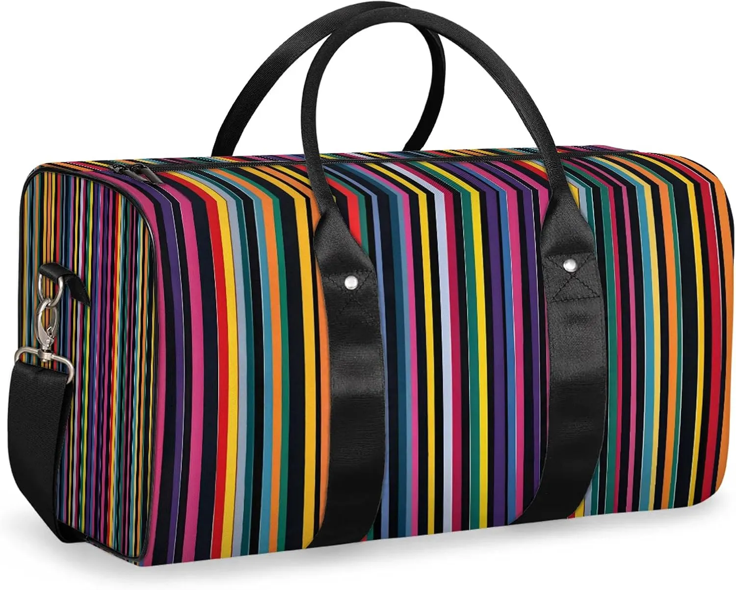 Mexican Stripes Colorful Travel Duffle Bag, Sports Gym Bags for Women Men, Carry On Weekender Overnight Workout Airplane Trips Bag