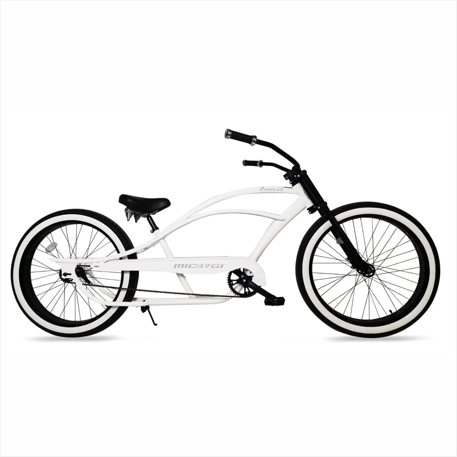 MICARGI Bronco3.0 26/29 Inch Beach Cruiser Bike for Men, Steel Frame,1/7 Speed, Hi-Rise Handlebar, Three Piece Cranksets,Fat Tire Bike, Mens Bike, Complete Cruiser Bikes