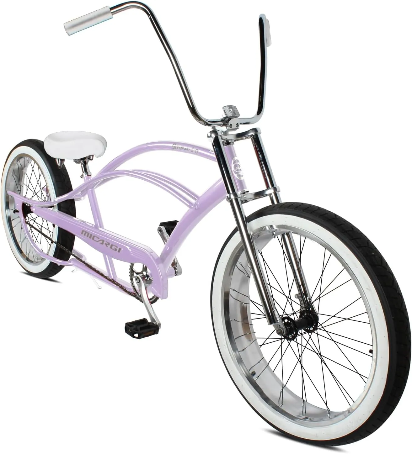 MICARGI Bronco3.0 26/29 Inch Beach Cruiser Bike for Men, Steel Frame,1/7 Speed, Hi-Rise Handlebar, Three Piece Cranksets,Fat Tire Bike, Mens Bike, Complete Cruiser Bikes