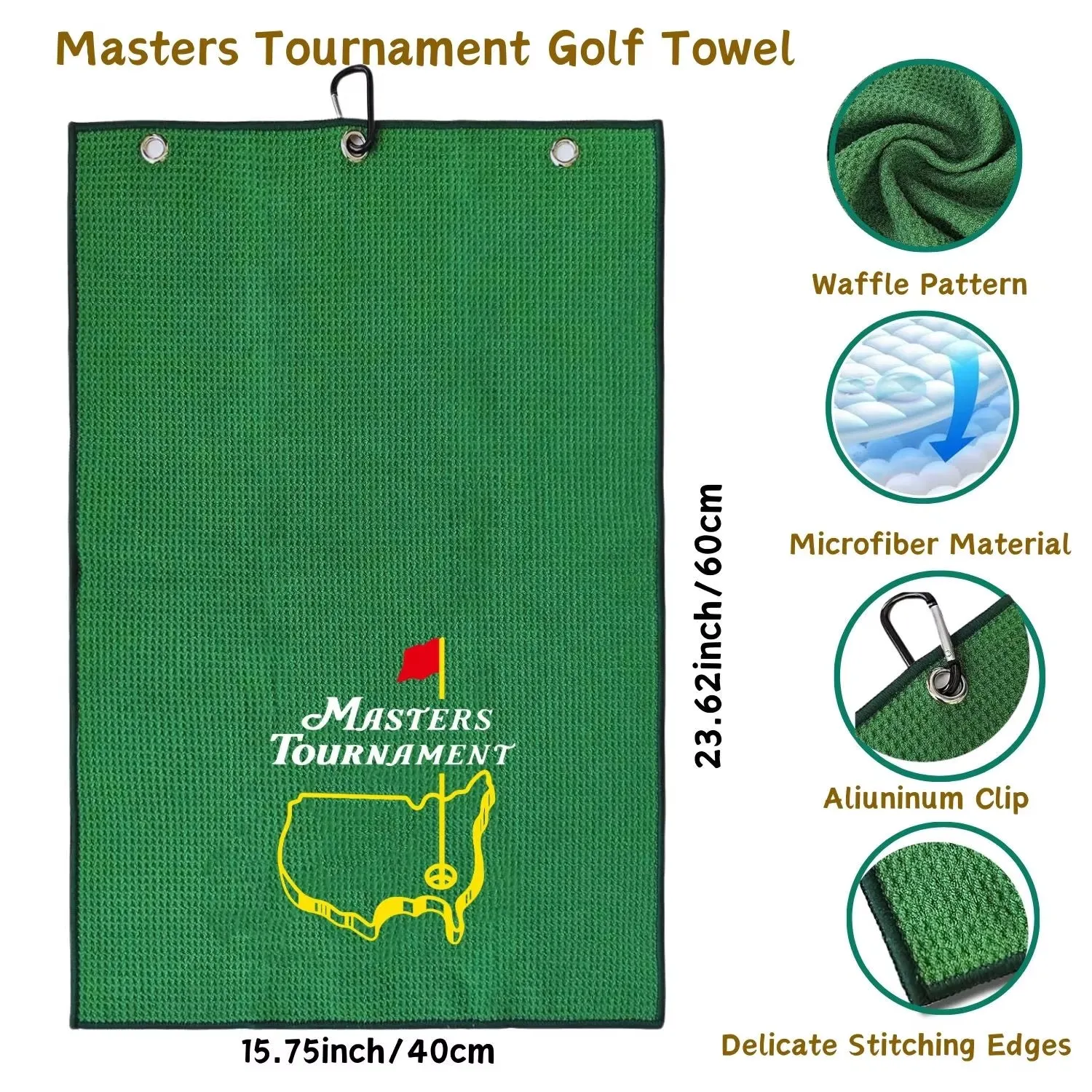 Microfiber Golf Towel - Masters Green