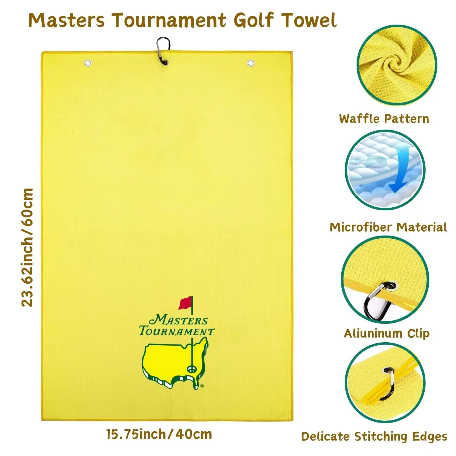 Microfiber Golf Towel - Masters Yellow