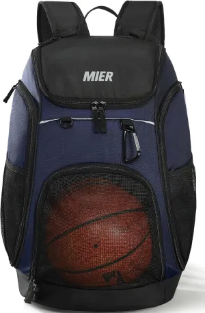 MIER Basketball Backpack Large Sports Soccer Bag with Ball/Shoes Holder for Men Women Volleyball Gym Equipment Training, 40L