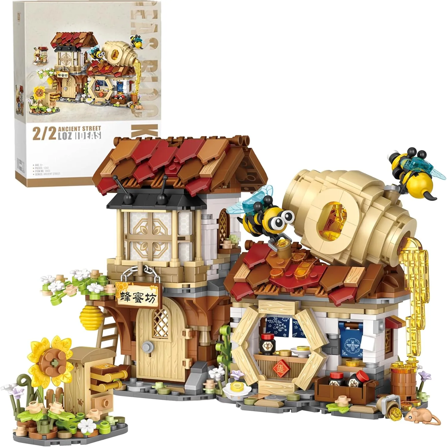 Mini Bricks Honey Workshop Building Blocks, Simulation Architecture Toy for Girls and Boys Ages 6  - Gift Easter, Birthday, Christmas (1242 PCS)