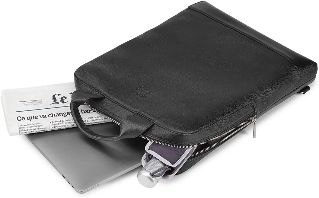 Moleskine Backpack, 15-Inch Laptop Storage, Business Backpack, Classic, Leather, Device Bag, Vertical Type, Black