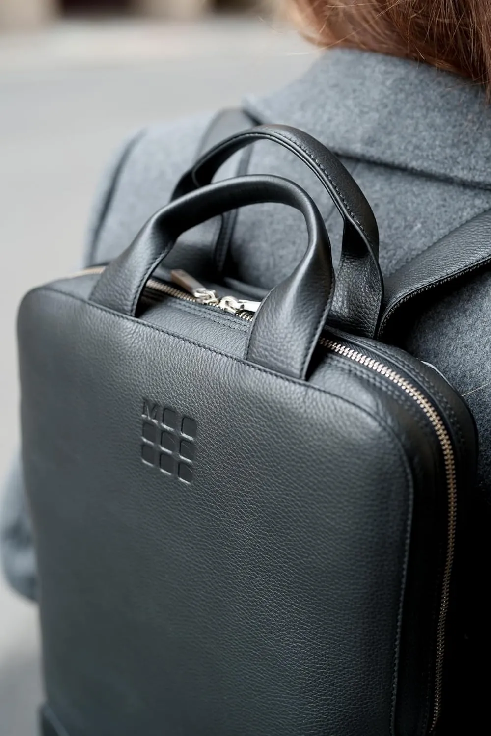 Moleskine Backpack, 15-Inch Laptop Storage, Business Backpack, Classic, Leather, Device Bag, Vertical Type, Black