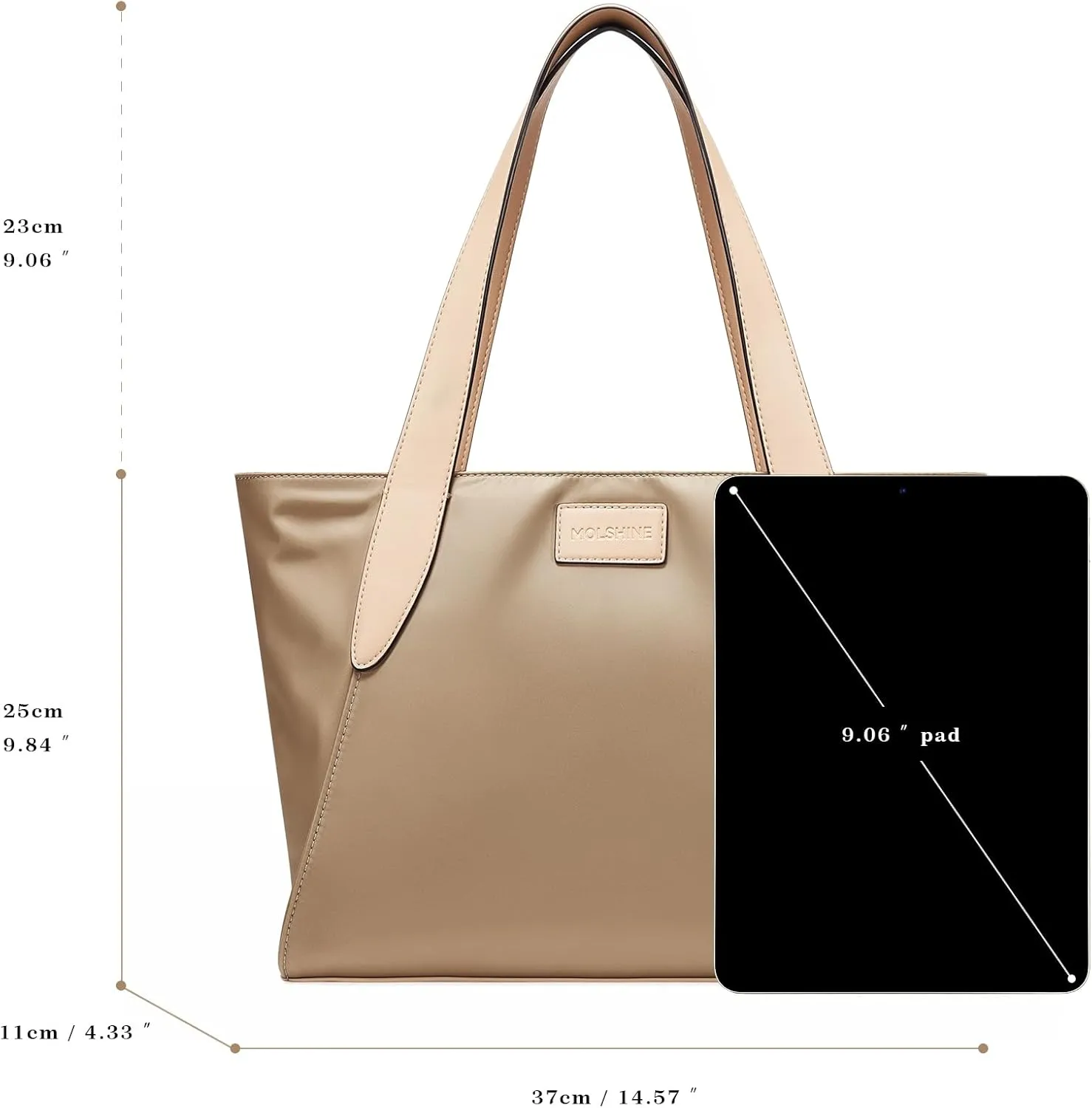 molshine Large Hobo Totes Handbag, Nylon Shopper Bags Shoulder Satchel for Workout Beach Travel Shopping Women Lady Model