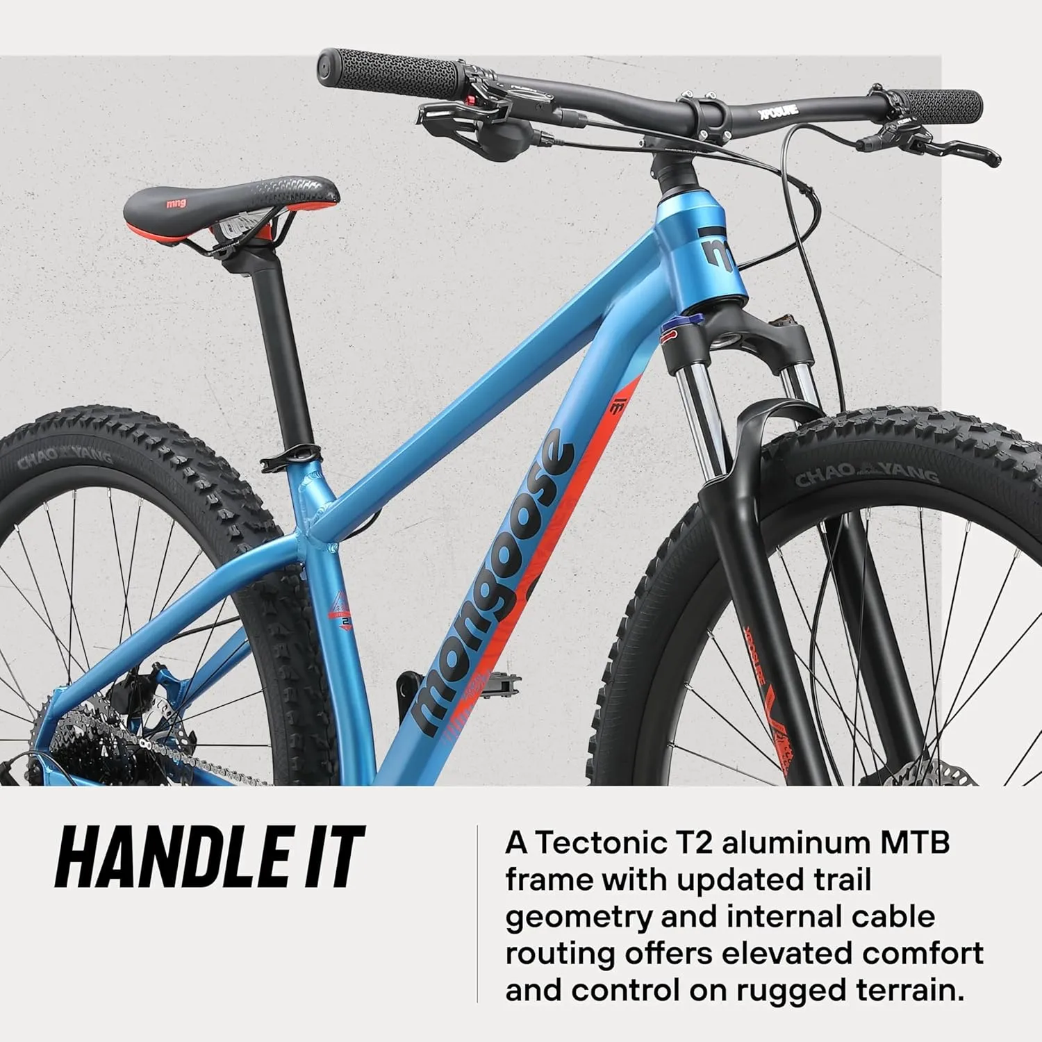 Mongoose Switchback Mountain Bike for Men and Women, 8 to 10-Speed Drivetrain with Trigger Shifters, 27.5 to 29-Inch Wheels, 15.5 to 17.5-Inch Frame