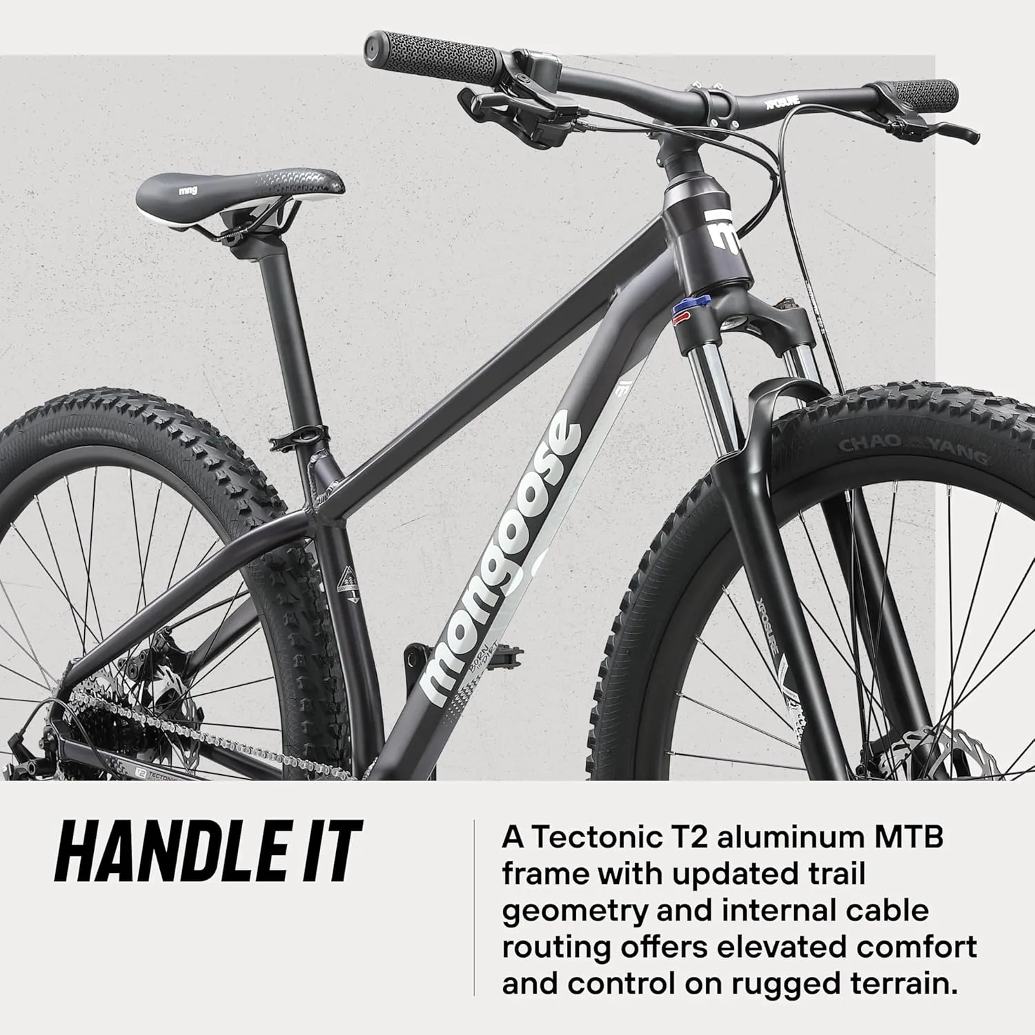 Mongoose Switchback Mountain Bike for Men and Women, 8 to 10-Speed Drivetrain with Trigger Shifters, 27.5 to 29-Inch Wheels, 15.5 to 17.5-Inch Frame