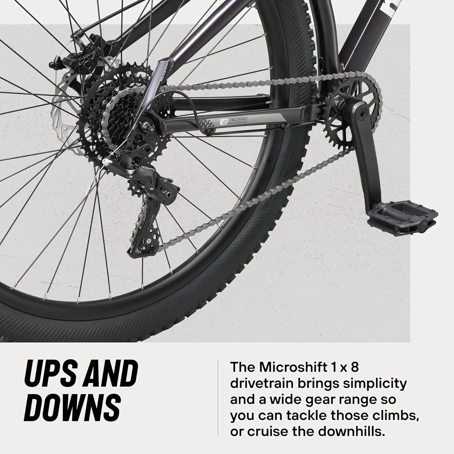 Mongoose Switchback Mountain Bike for Men and Women, 8 to 10-Speed Drivetrain with Trigger Shifters, 27.5 to 29-Inch Wheels, 15.5 to 17.5-Inch Frame