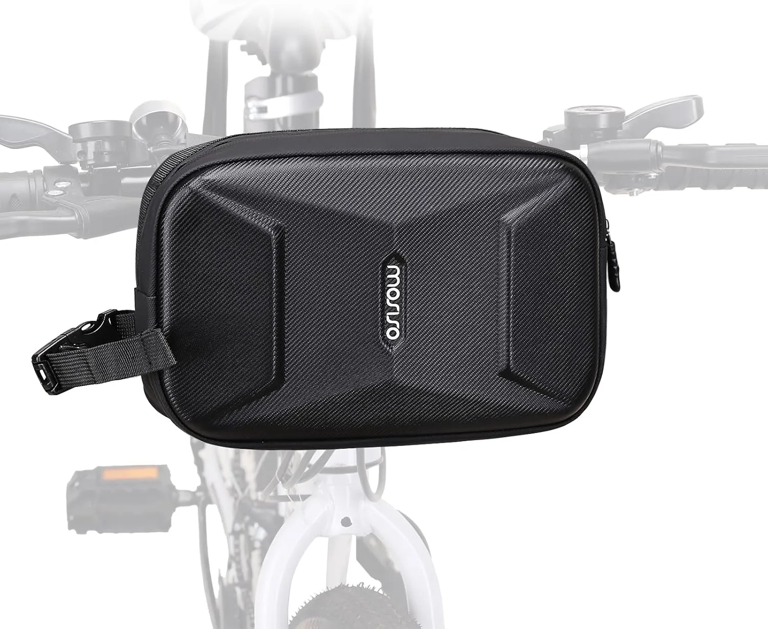 MOSISO Bike Handlebar Bag, Waterproof Bicycle Case, 2.5L Multifunctional Bicycle Saddle Frame Pouch Crossbody Bag Bike Storage Tool Travel Pouch for Women Men Road Mountain Cycling, Black