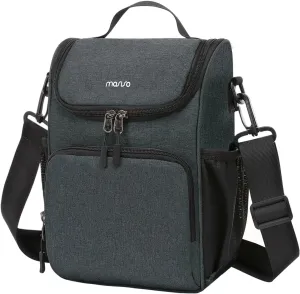 MOSISO Bike Handlebar Insulated Bag, 5L Bike Front Cooler Bag Bicycle Frame Storage Pouch with Shoulder Strap, Front Bicycle Handlebar Pouch for Women Men Road Mountain Cycling, Slate Gray