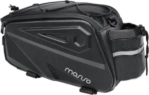 MOSISO Bike Rack Bag, Waterproof Bike Rear Rack Handbag Bicycle Trunk Bag, 14L EVA Mountain Bicycle Rear Seat Storage Saddle Pouch Cycling Luggage Pouch with Shoulder Strap, Black