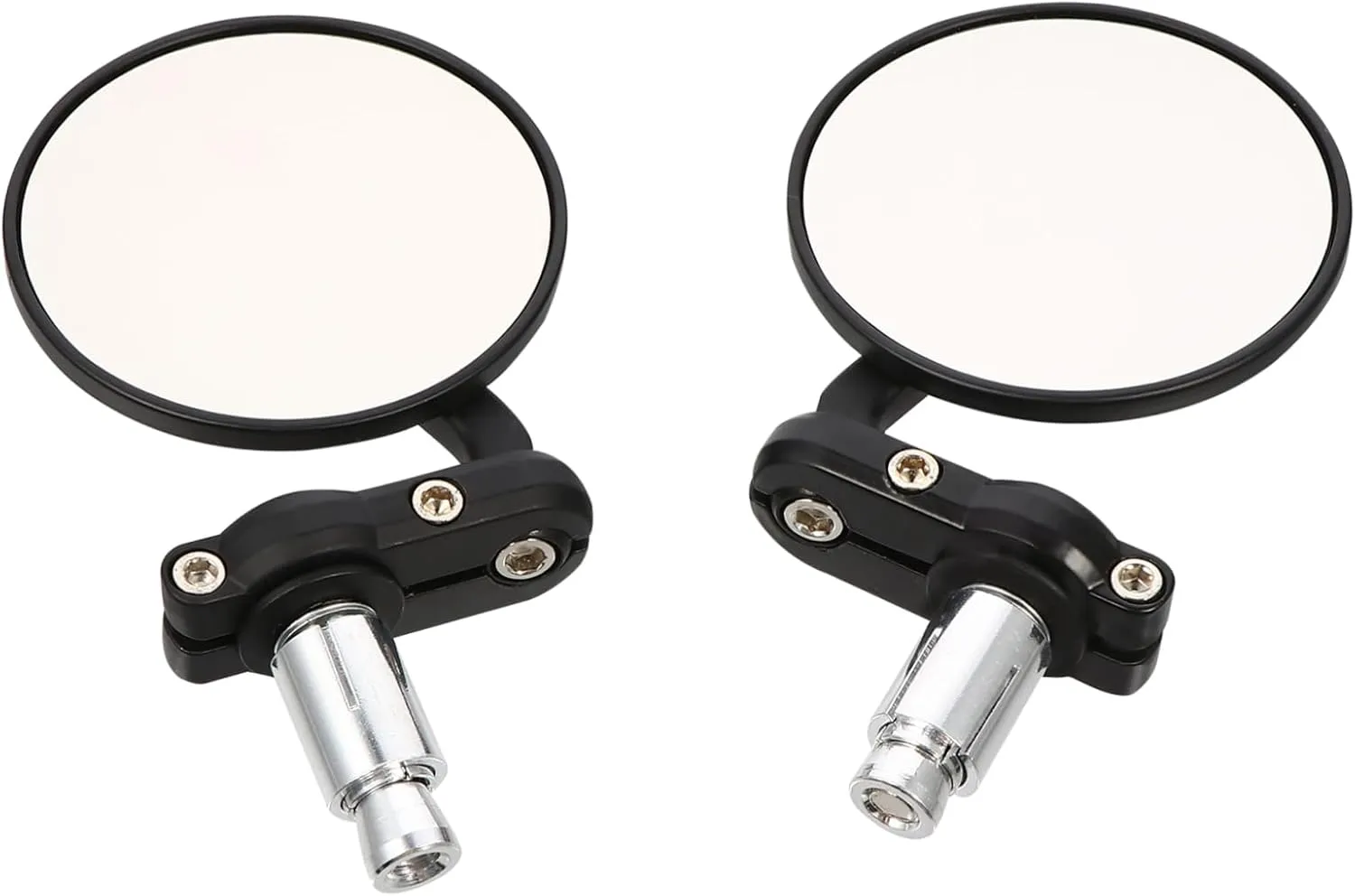 Motorcycle Rear View Mirror Replacement 1 Pair Reflective for Visibility Sturdy Construction Fits Handlebars and Bikes