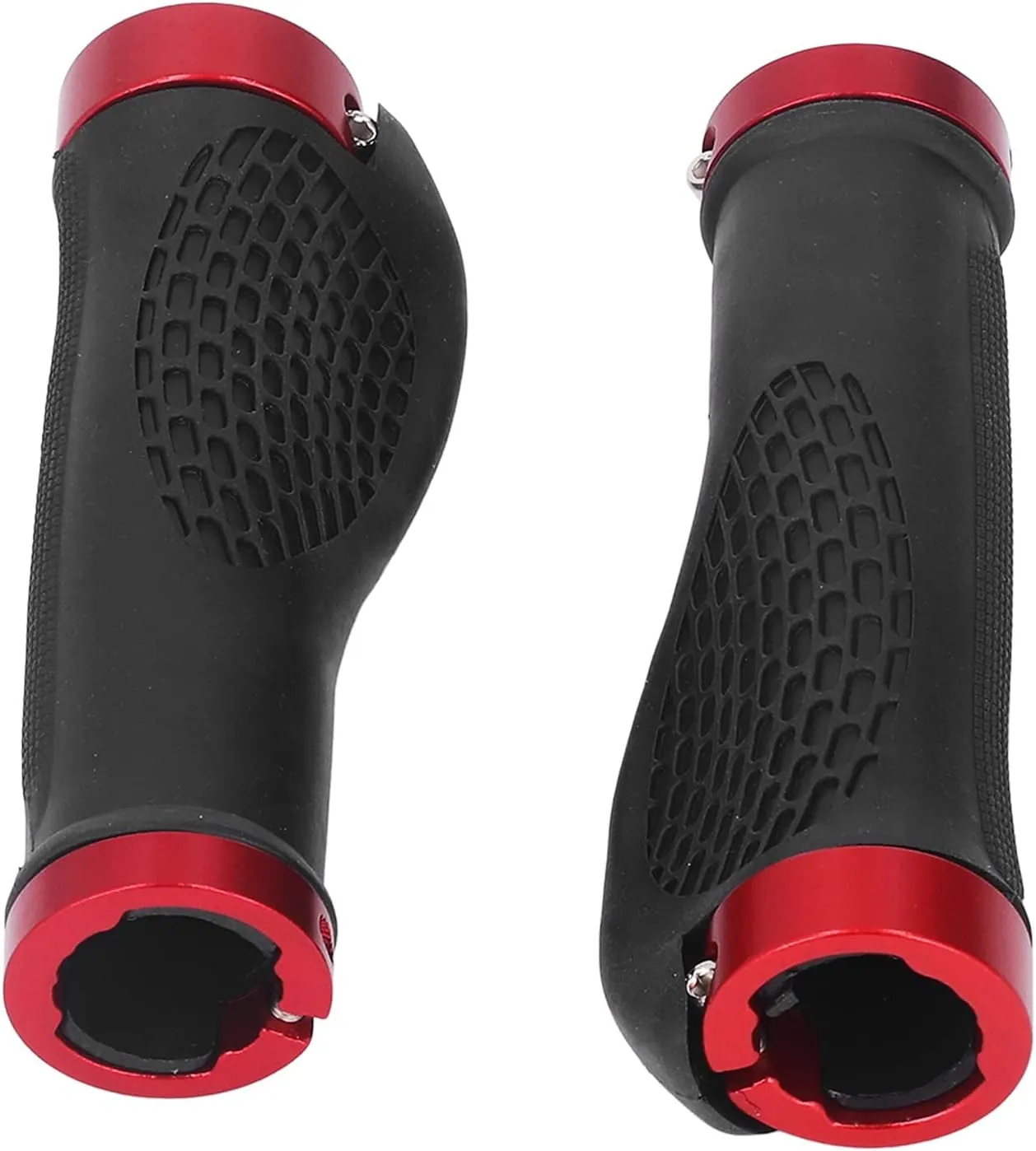 Mountain Bike Grips PP Nonslip Safe Cellular Ergonomic Design Metal Sides Bike Handlebar Grips for Outdoor Cycling