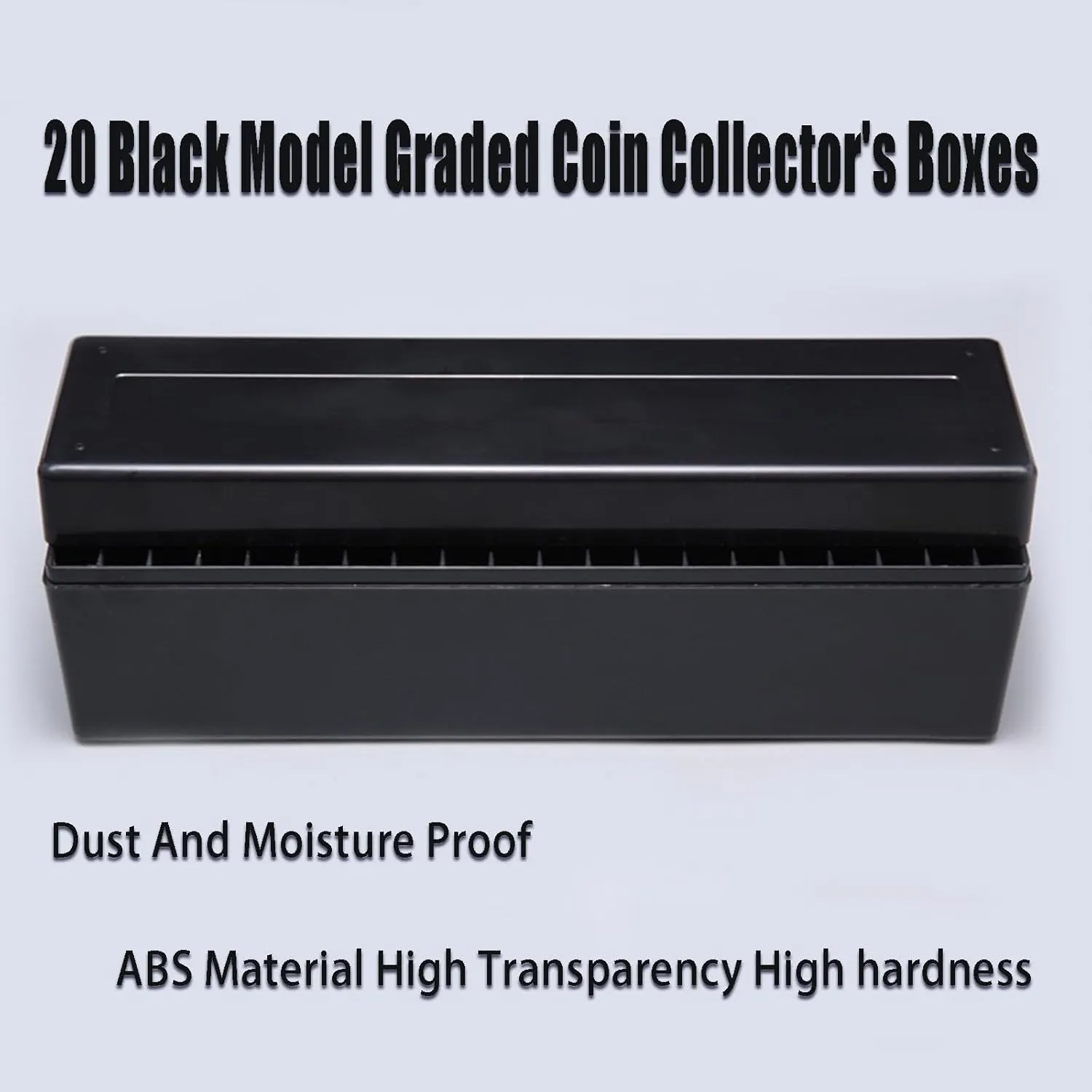 MUDOR 4 Pack Coin Slab Storage Box, Plastic Coin Slab Holder for Coin Collectors, Coin Holder Case Compatible with 20 Slab PCCB PCGS Coin Holders, Olny Box