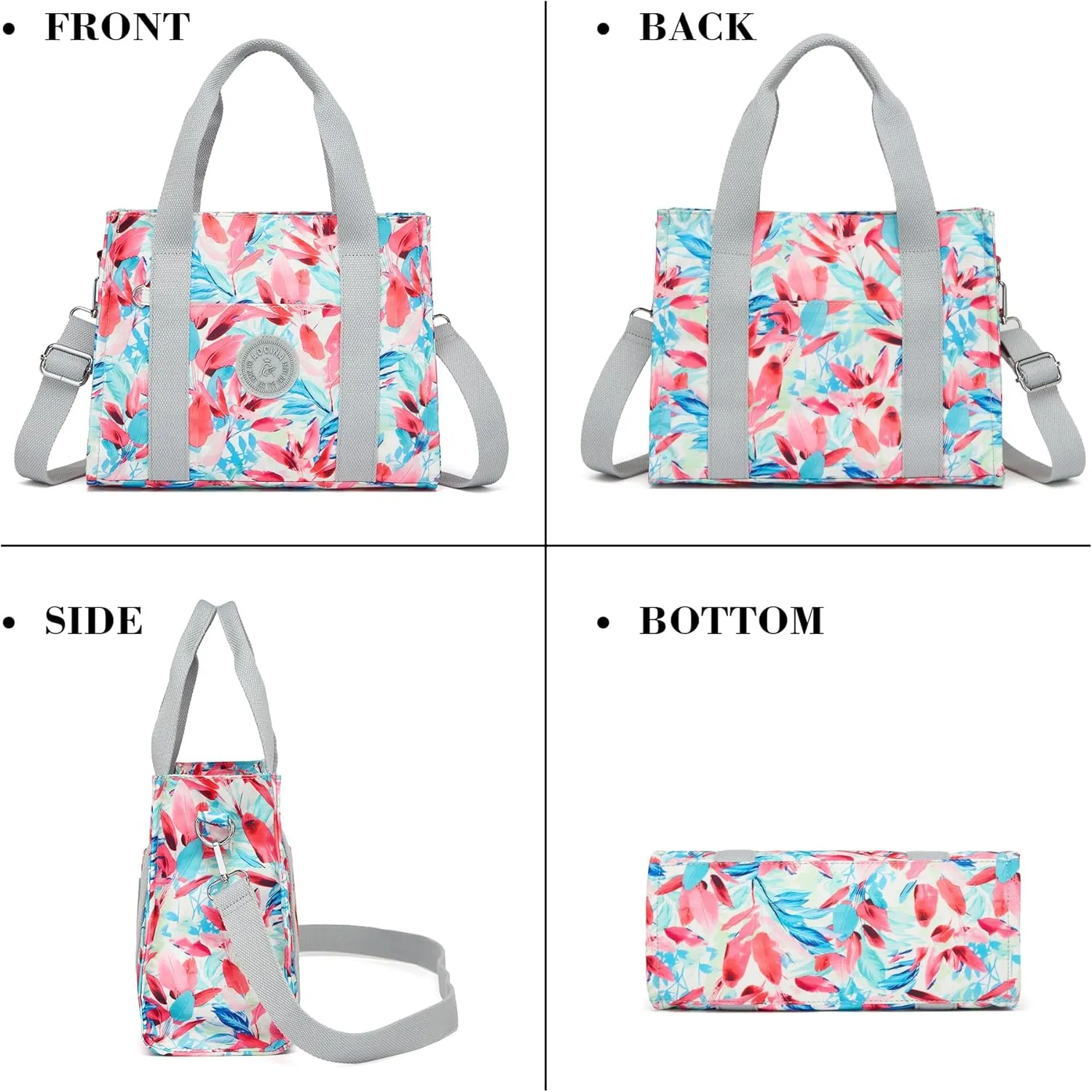 Multi-Pocket Tote Bag for Women with Zipper Lightweight Crossbody Shoulder Bag for Work Travel Nurse College Gift