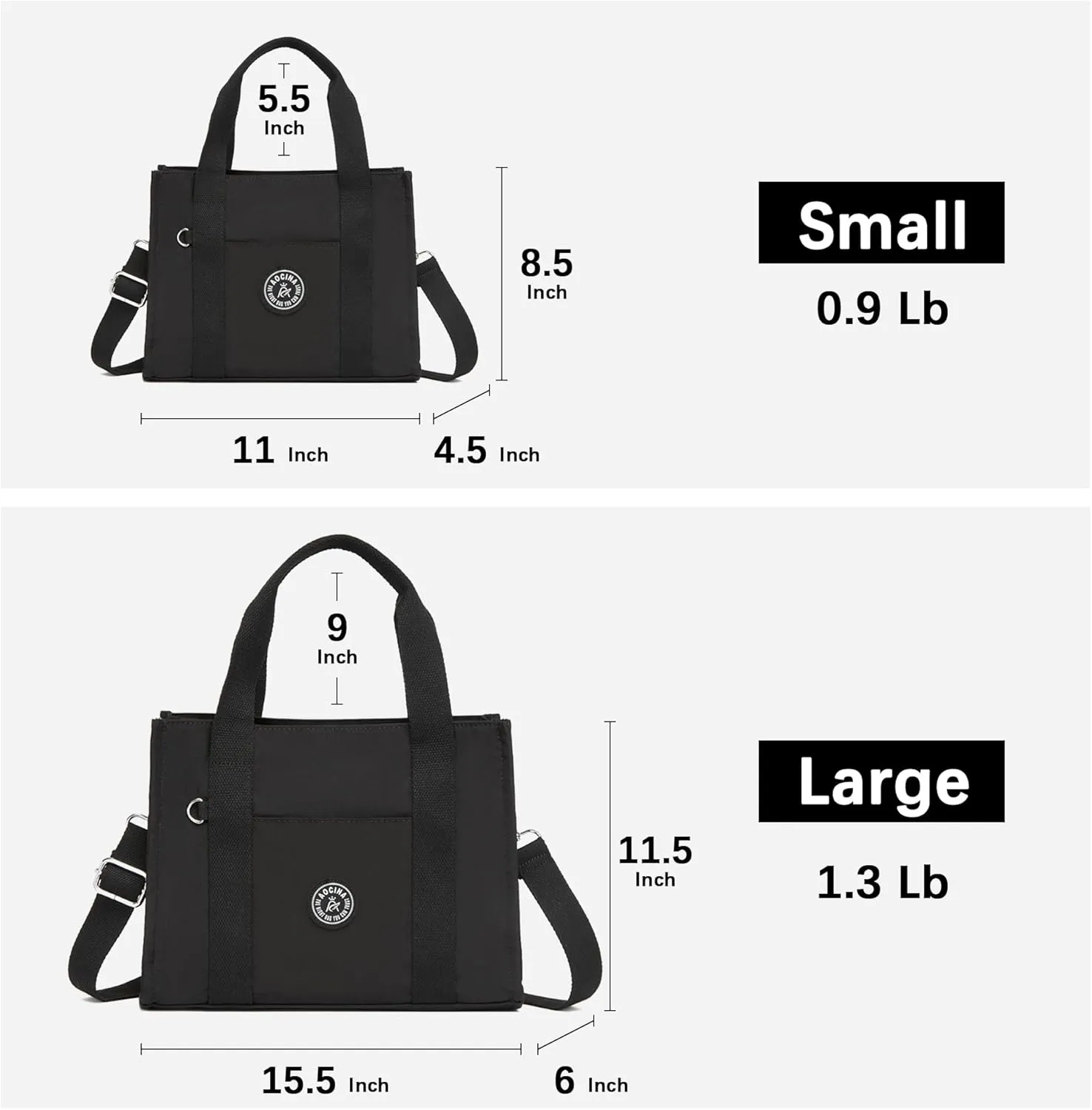 Multi-Pocket Tote Bag for Women with Zipper Lightweight Crossbody Shoulder Bag for Work Travel Nurse College Gift