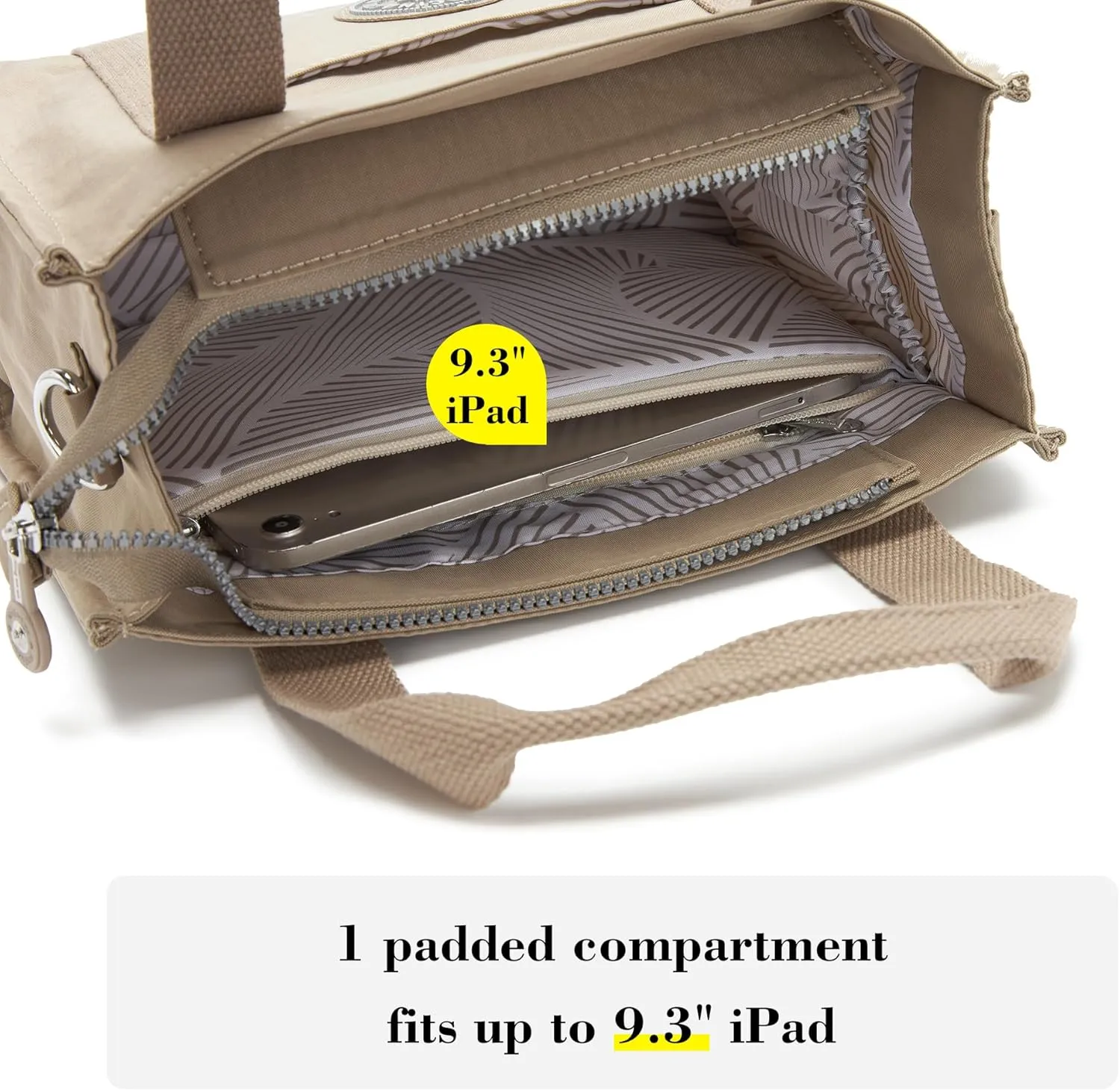 Multi-Pocket Tote Bag for Women with Zipper Lightweight Crossbody Shoulder Bag for Work Travel Nurse College Gift