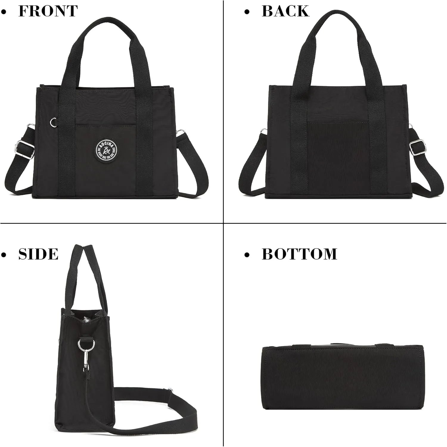Multi-Pocket Tote Bag for Women with Zipper Lightweight Crossbody Shoulder Bag for Work Travel Nurse College Gift