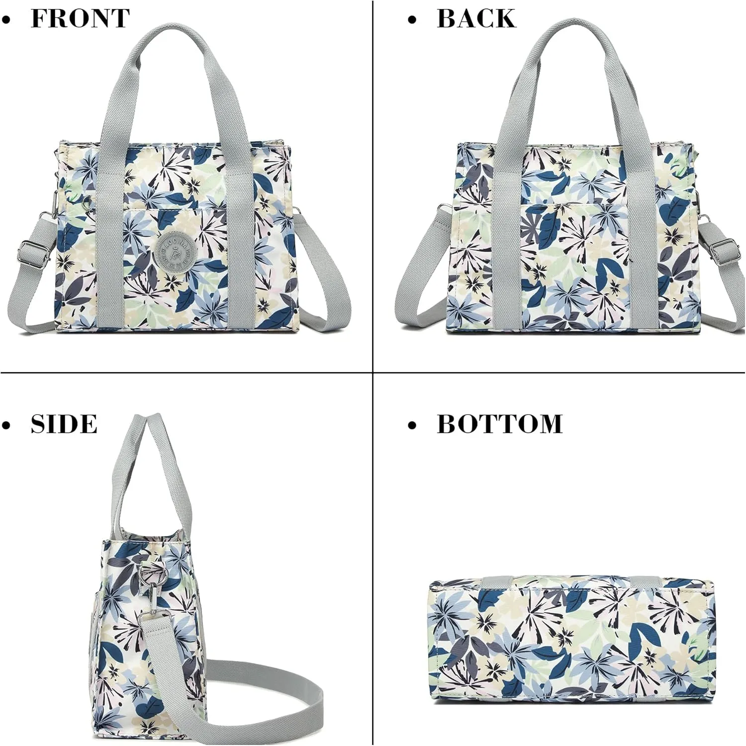 Multi-Pocket Tote Bag for Women with Zipper Lightweight Crossbody Shoulder Bag for Work Travel Nurse College Gift