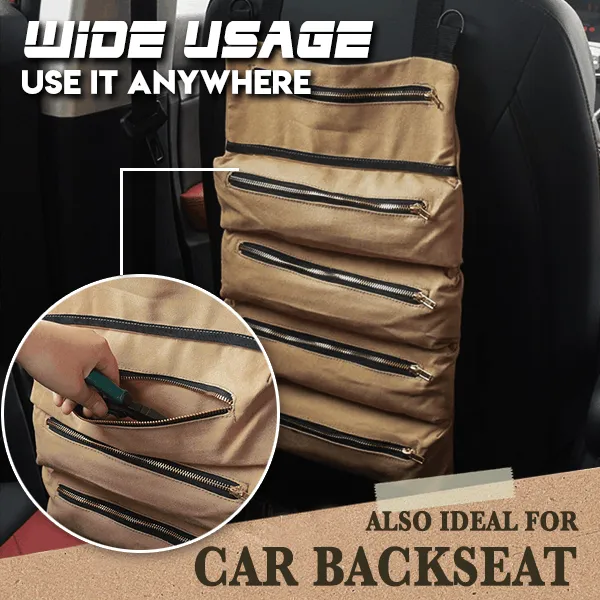 Multi-Purpose Roll Up Tool Bag Fishing Gear Storage Bag Camping Equipment Roll Up Bag Zipper Hanging Utensil Outdoor Bags