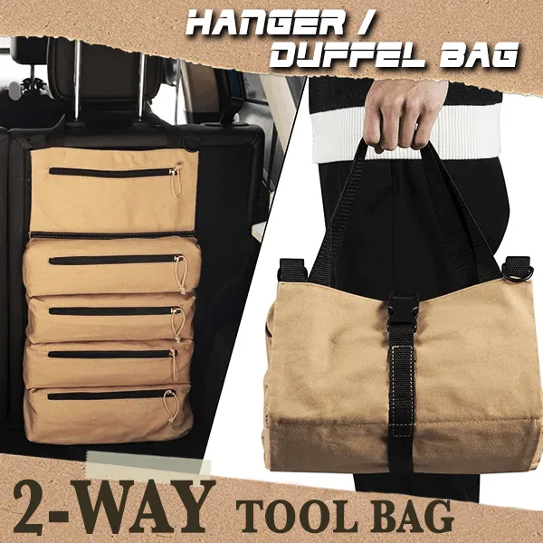 Multi-Purpose Roll Up Tool Bag Fishing Gear Storage Bag Camping Equipment Roll Up Bag Zipper Hanging Utensil Outdoor Bags