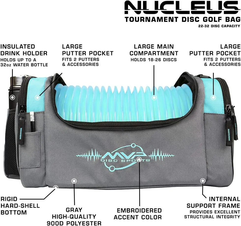 MVP Disc Sports Nucleus Tournament Disc Golf Bag (Choose Your Favorite Color)
