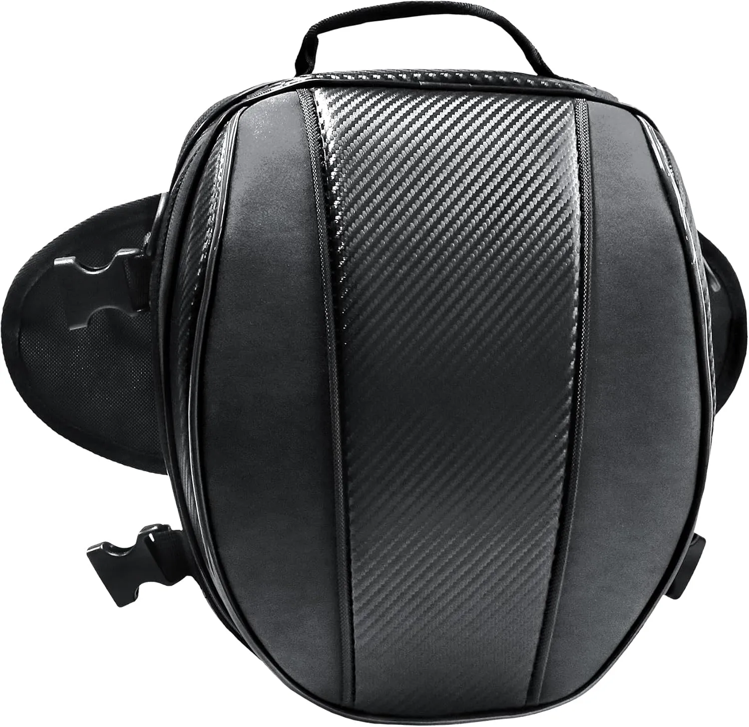 MZS Motorcycle Tail Bag, 13.5L Expandable Dual Use Magnetic Tank Bag Luggage Storage - Multifunctional Outdoor Sport Motorbike Rear Seat Bag With Shoulder Strap