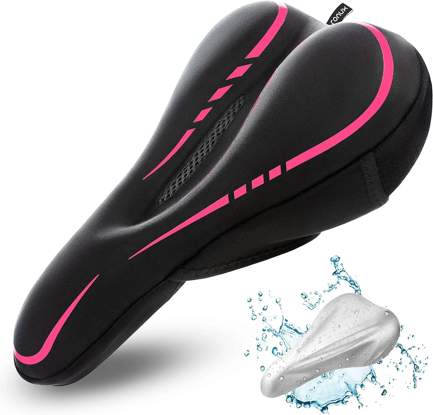 Narrow Gel Bike Seat Cushion - Extra Soft Comfy Bicycle Seat Cover - [ Extra Memory Foam & Gel ] for Peloton Bike, Stationary, Exercise, Electric, Road & Mountain Bikes - Women & Men
