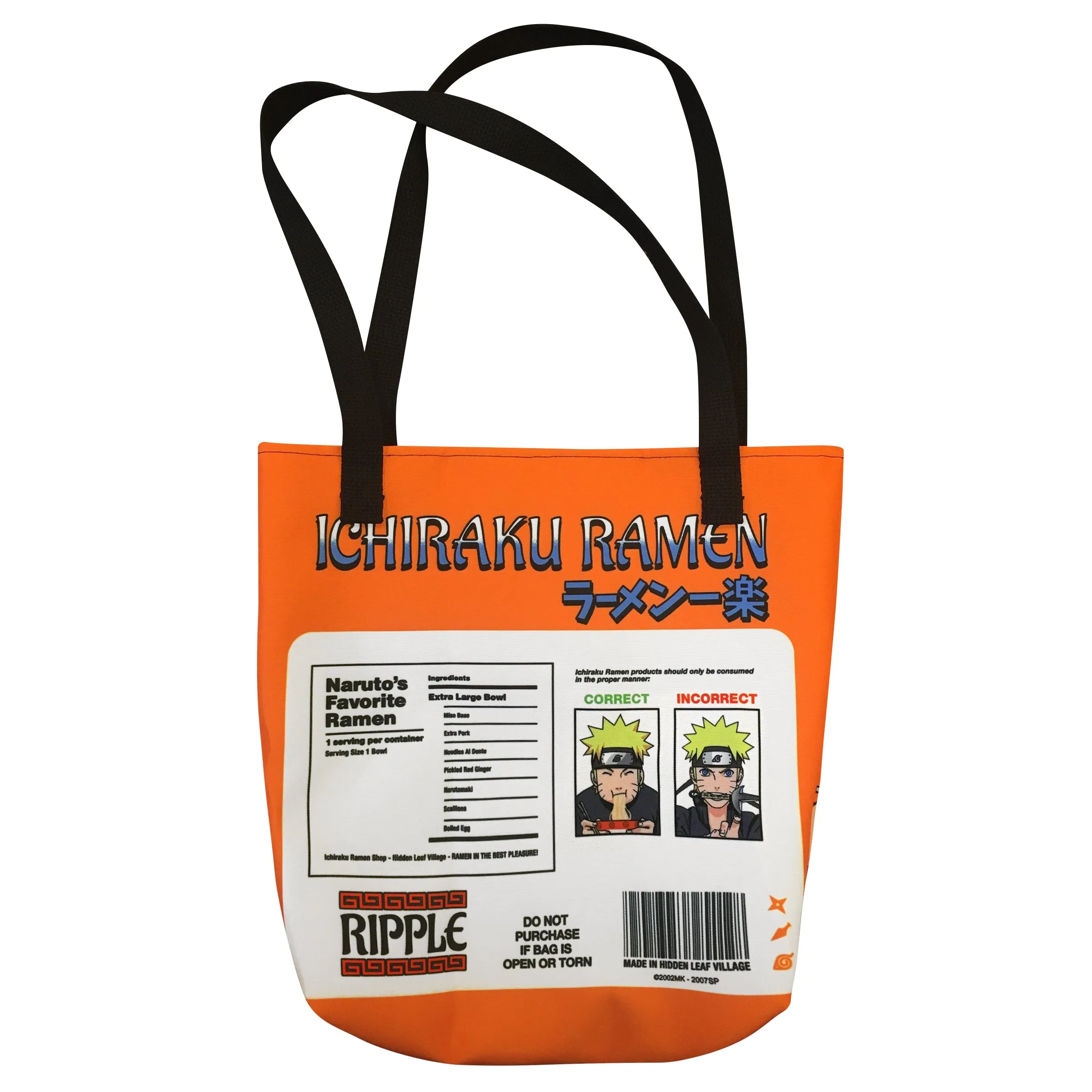 Naruto Ramen Package Recipe Tote