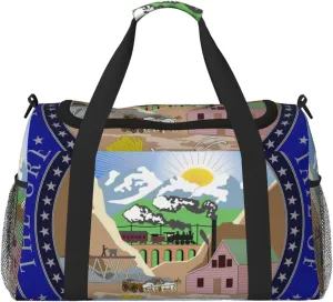 National Emblem Of Nevada Travel Duffel Bag Large Foldable Waterproof Overnight Bag For Beach Swim Bags Pool Sports Gym