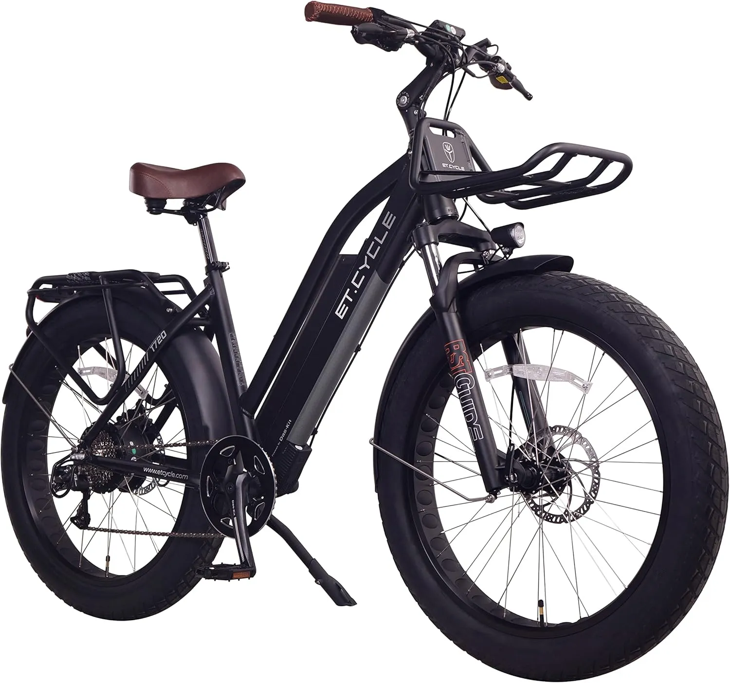 NCM ET.Cycle T720 Electric Fat Tire Bike e Bike for Adults, 48V720Wh Large Removable Battery, 8 Speed Gear, Disc Brakes, Matte Black 26"