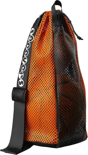 New Mesh Bag for Swimming Gear - 7 Colorful Swimming Bags for Swimmers - Unisex Swim Mesh Bag for Men Women - 35L Mesh Drawstring Backpack with Handle (Xbag Light - Black/Orange)