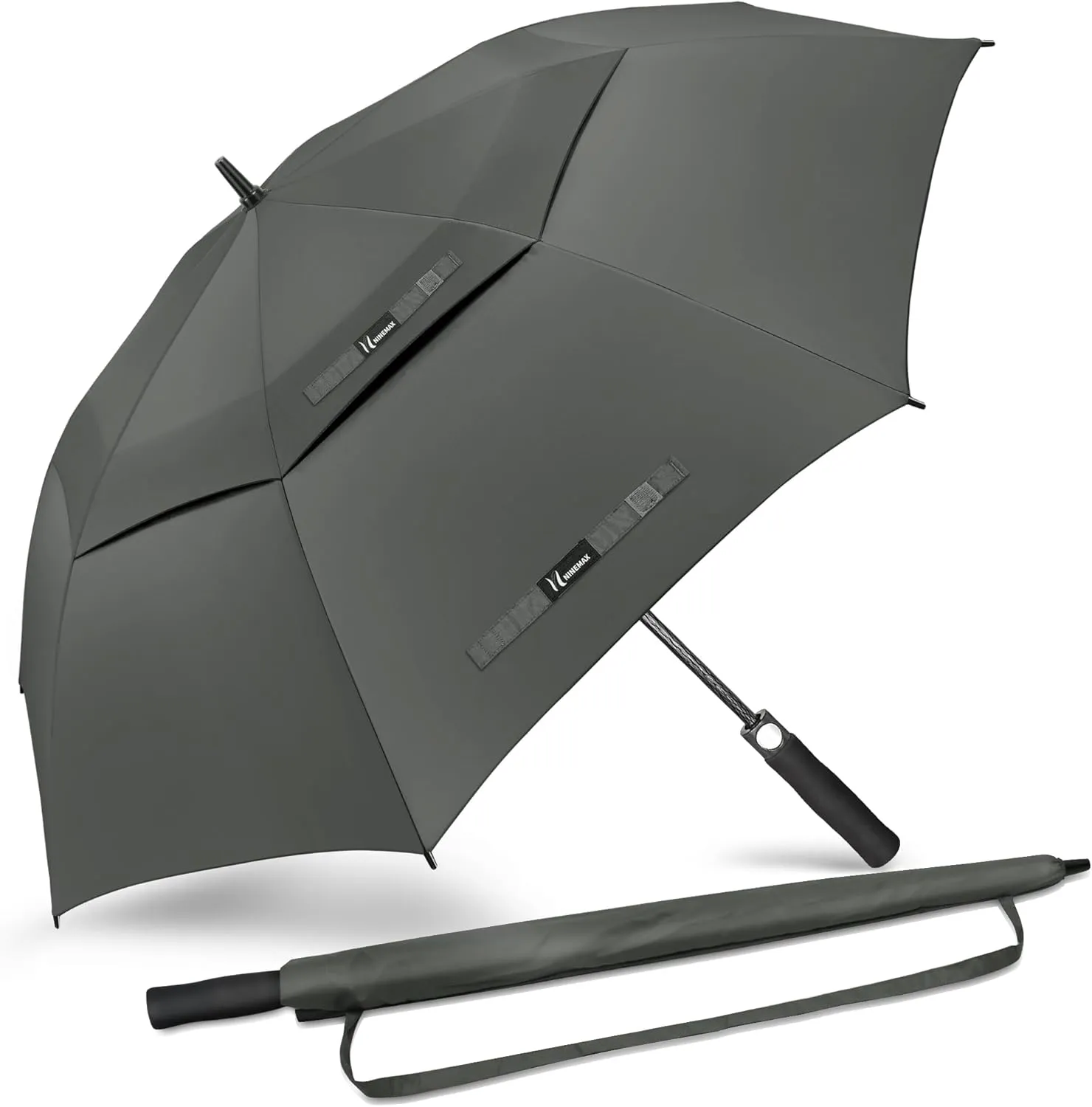 NINEMAX Golf Umbrella 51/54/62/68 Inch Automatic Open, Large Double Canopy Vented Oversize Stick Umbrellas Extra Large Windproof Waterproof for Rain