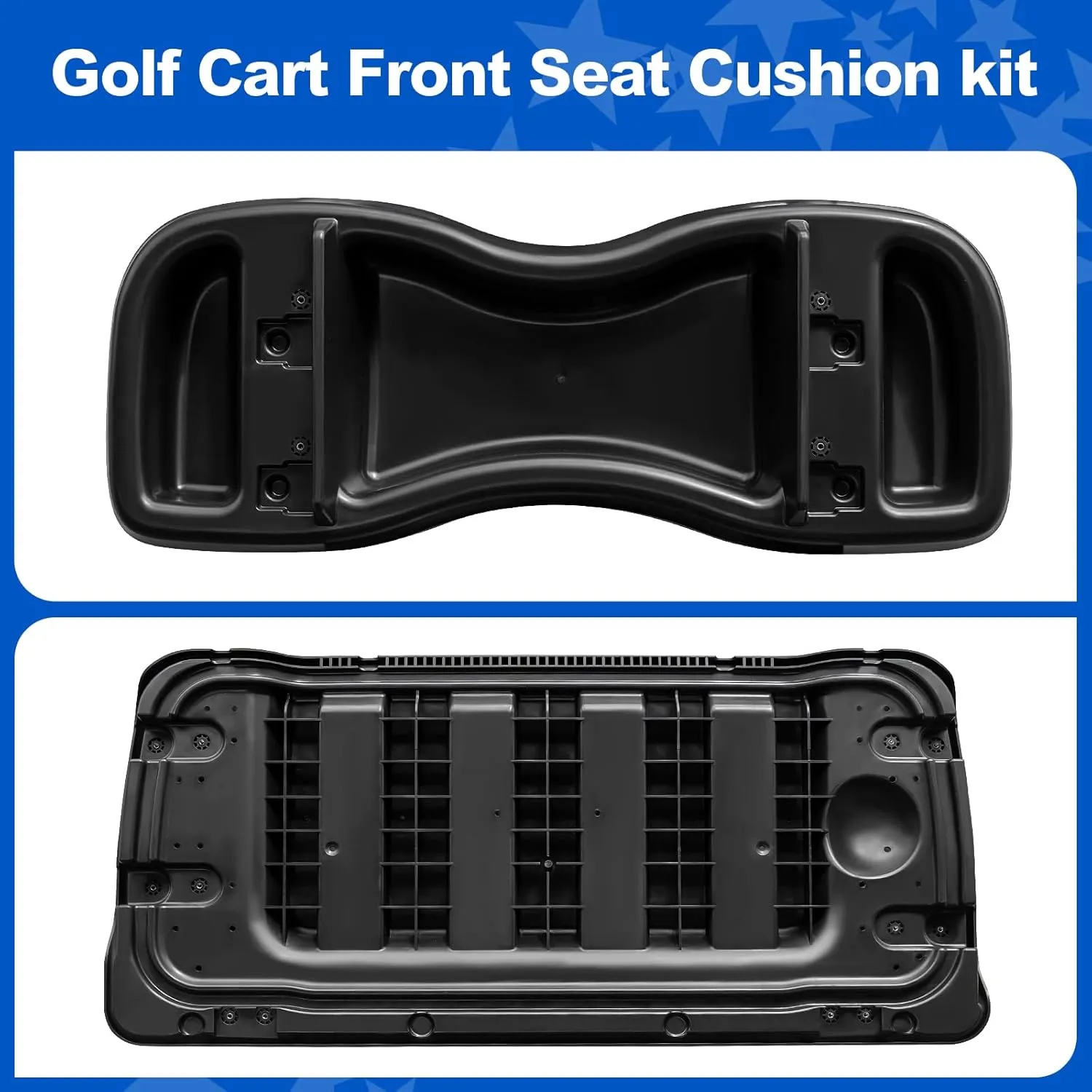 NOKINS Golf Cart Front Seat Cushion kit for Yamaha G29-2/ Drive2 2017  (Black)