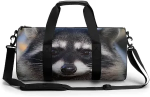 Northern Raccoon's Face Small Gym Bag for Men Women Swim Dance Travel Tote Duffle Bags with Shoulder Strap, style