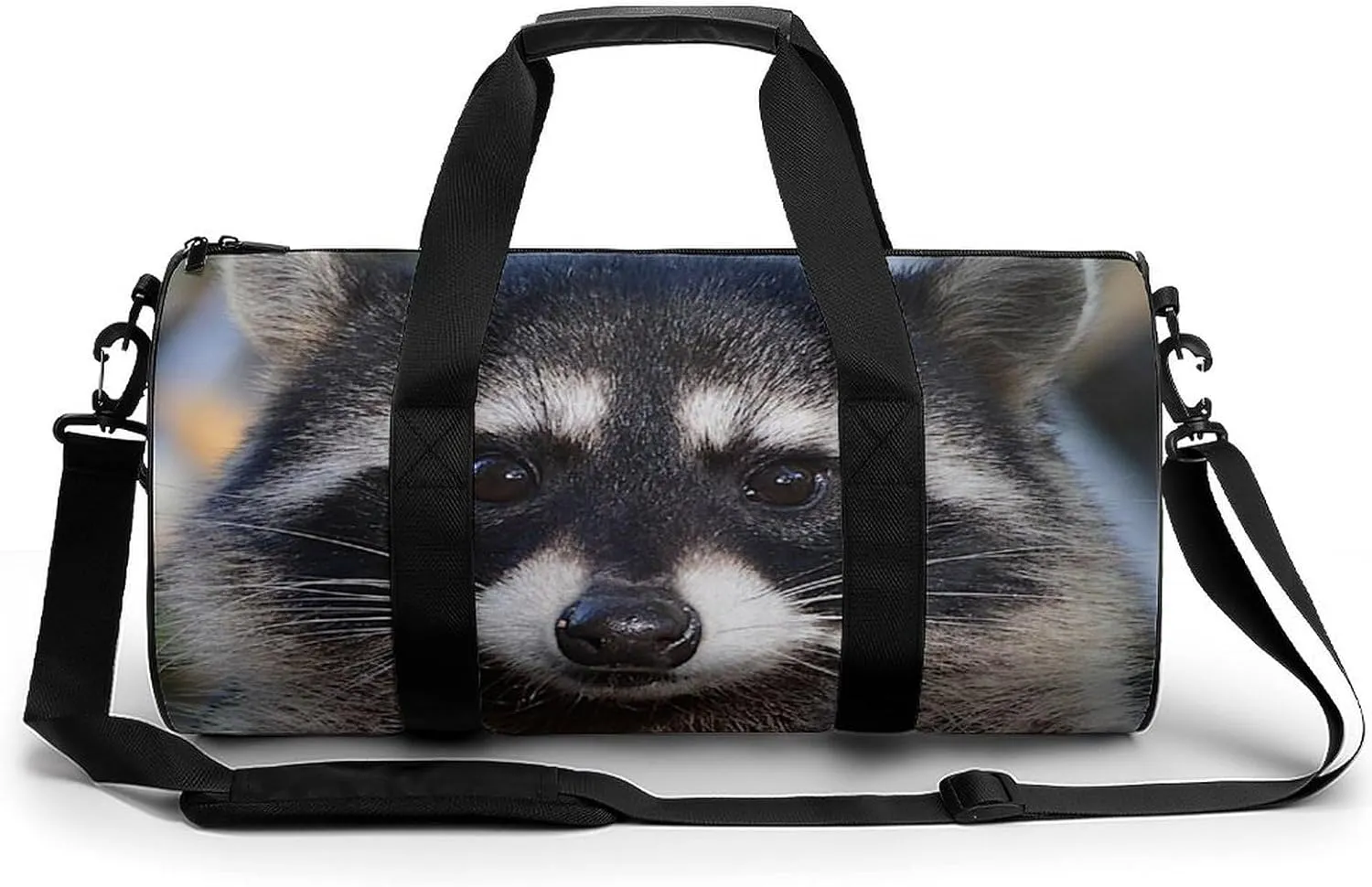 Northern Raccoon's Face Small Gym Bag for Men Women Swim Dance Travel Tote Duffle Bags with Shoulder Strap, style