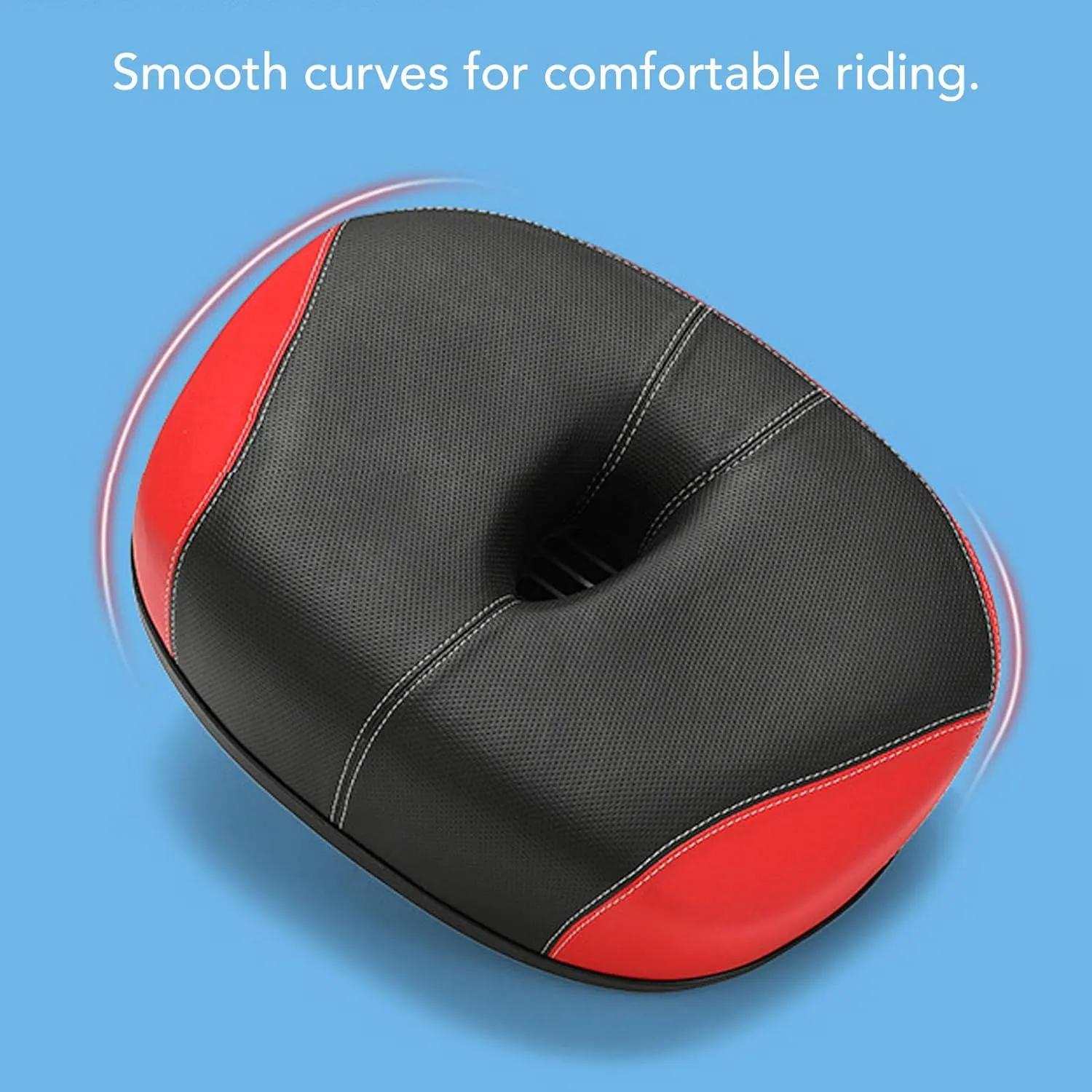 Noseless Bike Seats, Wide Bike Saddle Replacement Thickened Hollow Breathable Shock Absorbing City Mountain Bike SeatsCushion for Men Women